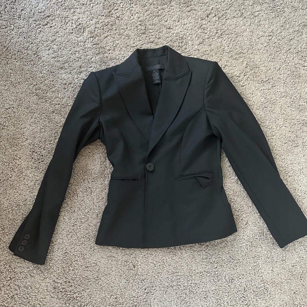 The Limited black blazer with shoulder pads